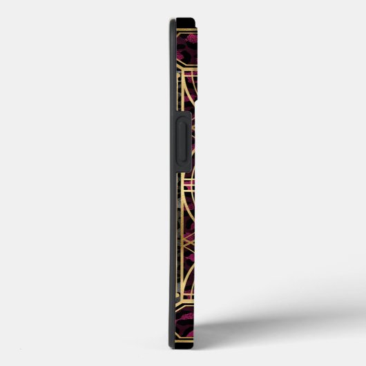 Paarse en gouden elegante kunst deco look Case-Mate iPhone case (Achterkant / Rechts)