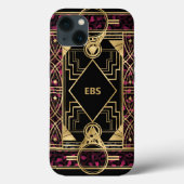 Paarse en gouden elegante kunst deco look Case-Mate iPhone case (Achterkant)