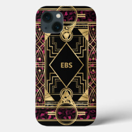Paarse en gouden elegante kunst deco look Case-Mate iPhone case