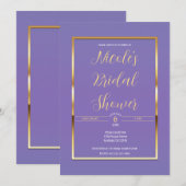 Paarse en gouden elegante Modern Glam Vrijgezellen Kaart (Voorkant / Achterkant)