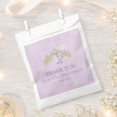 Paarse en gouden elegante Quinceañera Bedankzakje (Geknipt)