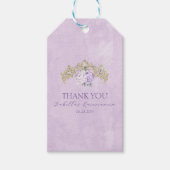 Paarse en gouden elegante Quinceañera Cadeaulabel (Voorkant)