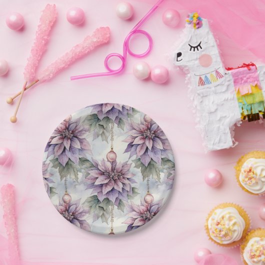 Paarse en gouden elegantie papieren bordje (Feest)