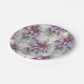 Paarse en gouden elegantie papieren bordje (Gekanteld)