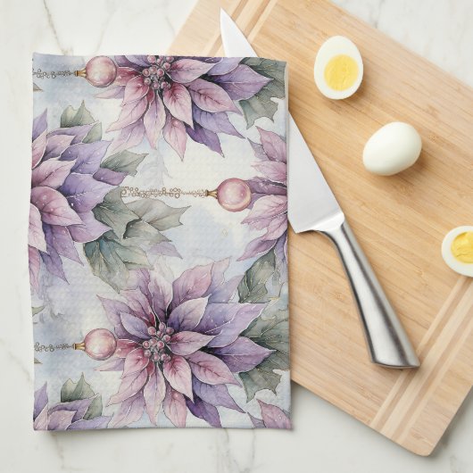 Paarse en gouden elegantie theedoek (Quarter Fold)