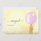 Paarse en gouden en roze uitnodiging (Voorkant)