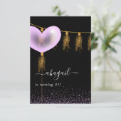 Paarse en gouden en zwarte feestdag kaart (Staand voorkant)