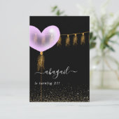 Paarse en gouden en zwarte feestdag kaart (Staand voorkant)