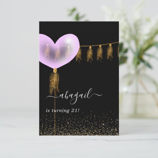 Paarse en gouden en zwarte feestdag kaart (Staand voorkant)