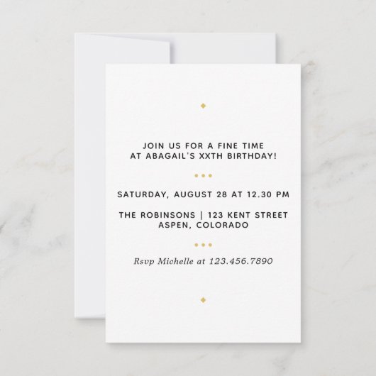 Paarse en gouden en zwarte feestdag kaart (Achterkant)