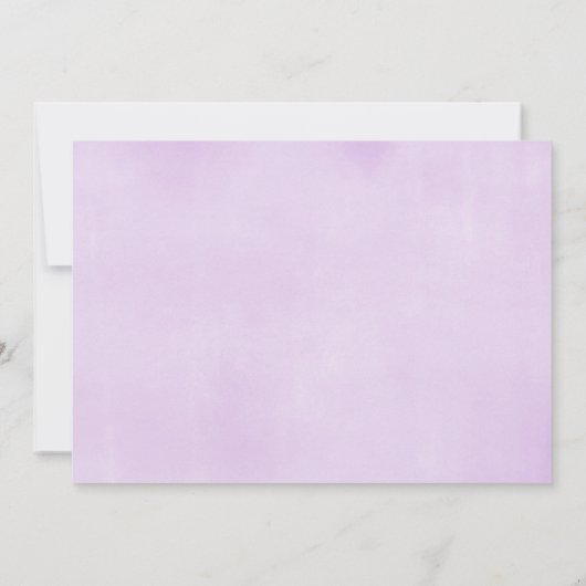 Paarse en gouden faux folie bloemenmeisje baby sho kaart (Achterkant)