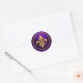 Paarse en Gouden Fleur de Lis Envelope Zegel (Envelop)