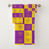 Paarse en gouden flinters bad handdoek (Insitu)