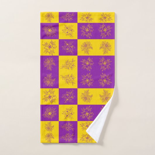 Paarse en gouden flinters bad handdoek (Handdoek)