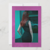 Paarse en gouden Floral Celebration of Life Kaart (Achterkant)