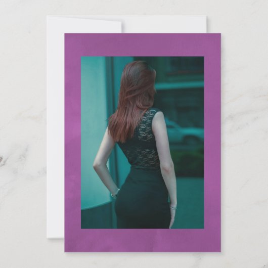 Paarse en gouden  Floral Celebration of Life Kaart (Achterkant)