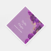 Paarse en gouden Floral Wedding Napkins Servet (Hoek)