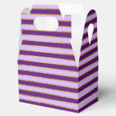 Paarse en gouden folie strepen verjaardagsfeestje bedankdoosjes (Geopend)