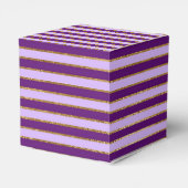 Paarse en gouden folie strepen verjaardagsfeestje bedankdoosjes (Achterkant)