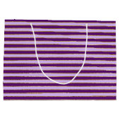 Paarse en gouden folie strepen verjaardagsfeestje groot cadeauzakje (Achterkant)