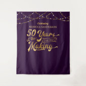 Paarse en gouden fotobackdrop voor 50ste verjaarda wandkleed (Voorkant)