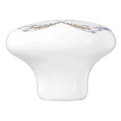 Paarse en gouden Fractal Art Floral-Look Keramische Knop (Zijkant)