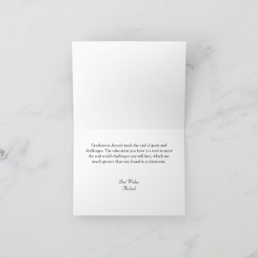 Paarse en gouden Gefeliciteerd Afstudeerder Kaart (Binnen)