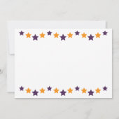 Paarse en gouden / gele afstudeerfeest uitnodigen kaart (Achterkant)