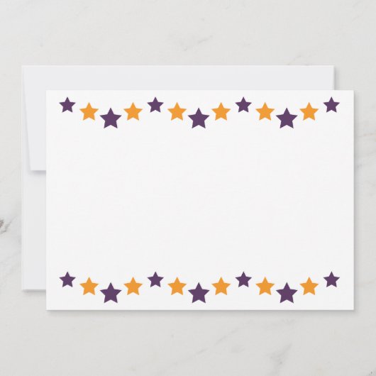 Paarse en gouden / gele afstudeerfeest uitnodigen kaart (Achterkant)