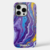 Paarse en Gouden Geode Flow Case-Mate iPhone Case (Achterkant)