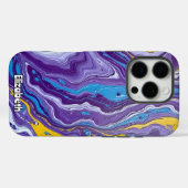 Paarse en Gouden Geode Flow Case-Mate iPhone Case (Achterkant (horizontaal))