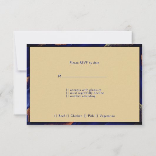 Paarse en gouden geodegedag RSVP kaartje (Achterkant)