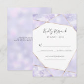 Paarse en gouden Geometic RSVP-kaarten Kaart (Voorkant / Achterkant)