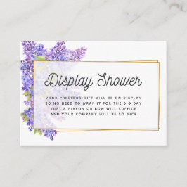 Paarse en gouden geometrische herbariummonitor informatiekaartje