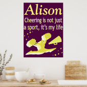 PAARSE EN GOUDEN GEPERSONALISEERDE JUICHENDE POSTE POSTER (Keuken)