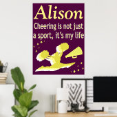 PAARSE EN GOUDEN GEPERSONALISEERDE JUICHENDE POSTE POSTER (Thuiskantoor)