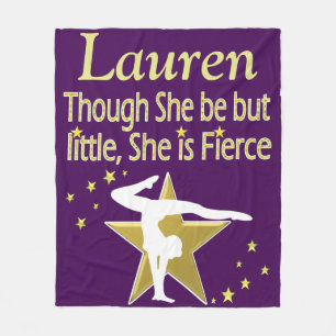 PAARSE EN GOUDEN GEPERSONALISEERDE TURNDEKEN FLEECE DEKEN