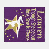  PAARSE EN GOUDEN GEPERSONALISEERDE TURNDEKEN FLEECE DEKEN (Voorkant (Horizontaal))