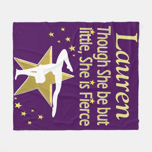  PAARSE EN GOUDEN GEPERSONALISEERDE TURNDEKEN FLEECE DEKEN (Voorkant (Horizontaal))