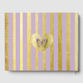 Paarse en Gouden Gestreepte Elegante Huwelijksboek Gastenboek (Achterkant)