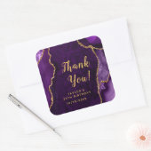 Paarse en gouden getijden Dank je wel Vierkante Sticker (Envelop)