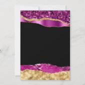Paarse en gouden glam tranen verjaardagsfeestje kaart (Achterkant)