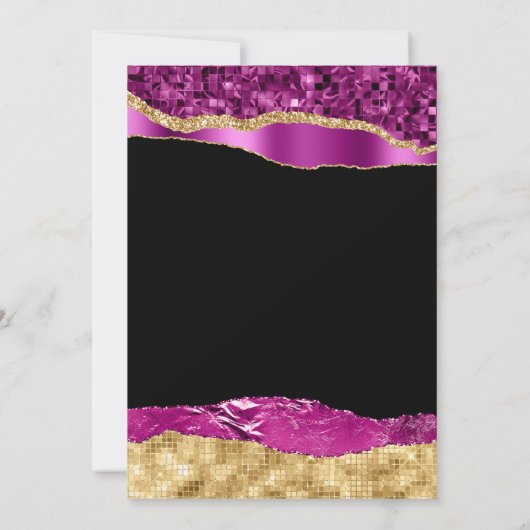 Paarse en gouden glam tranen verjaardagsfeestje kaart (Achterkant)