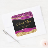 Paarse en gouden glamour tranen lieve zestien beda vierkante sticker (Envelop)