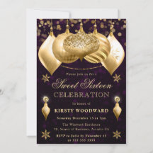 Paarse en gouden glinsterende kerstballen Sweet Si