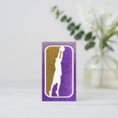 Paarse en Gouden Glitter Basketbal Team Coach Visitekaartje (Staand voorkant)