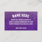 Paarse en Gouden Glitter Basketbal Team Coach Visitekaartje (Achterkant)