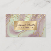 Paarse en gouden glitter luxe visitekaartje (Voorkant)