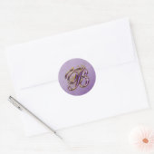 Paarse en gouden Glitter Monogram B Sticker (Envelop)