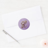 Paarse en gouden Glitter Monogram L Sticker (Envelop)